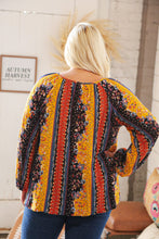 Load image into Gallery viewer, Boho Vertical Floral Front Tie Peasant Woven Blouse