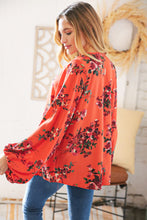 Load image into Gallery viewer, Sunset Floral V Neck Wool Dobby Top