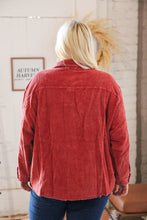 Load image into Gallery viewer, LT Rust Ribbed Cotton Oversized Corduroy Frayed Shacket