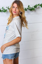 Load image into Gallery viewer, LT Grey Distressed Free Bird Graphic Knit Tee