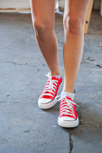 Load image into Gallery viewer, Red Canvas Lace Up Sneakers