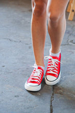 Load image into Gallery viewer, Red Canvas Lace Up Sneakers