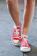 Load image into Gallery viewer, Red Canvas Lace Up Sneakers