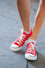 Load image into Gallery viewer, Red Canvas Lace Up Sneakers