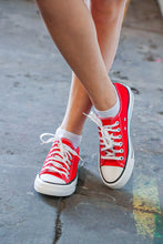 Load image into Gallery viewer, Red Canvas Lace Up Sneakers