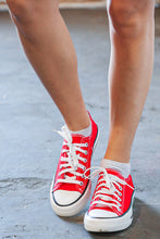 Load image into Gallery viewer, Red Canvas Lace Up Sneakers