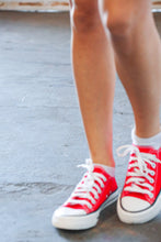 Load image into Gallery viewer, Red Canvas Lace Up Sneakers