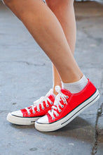 Load image into Gallery viewer, Red Canvas Lace Up Sneakers