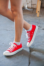 Load image into Gallery viewer, Red Canvas Lace Up Sneakers