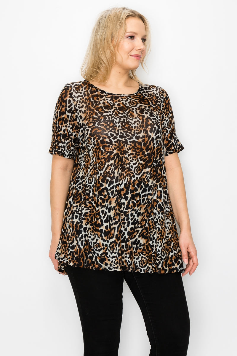 PLUS SIZE SHORT SLEEVES LEOPARD - Unique Inspirations by Tracy and Anna