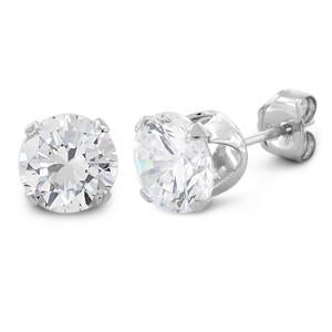 1.5 ct Sterling Silver CZ Stud Earrings 6MM - Unique Inspirations by Tracy and Anna