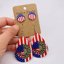 Load image into Gallery viewer, Patriotic Leather Earrings