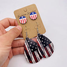 Load image into Gallery viewer, Patriotic Leather Earrings