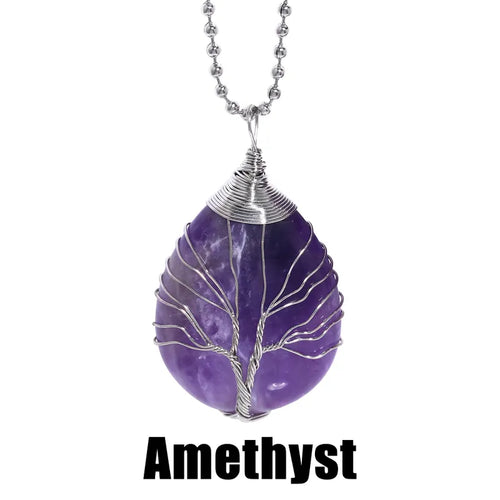 All Natural Amethyst Stone Necklaces