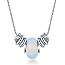 Load image into Gallery viewer, Stone Necklace with Silver Accents