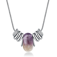 Load image into Gallery viewer, Stone Necklace with Silver Accents