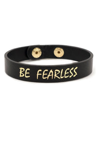 BE FEARLESS FAUX LEATHER CUFF BRACELET - Unique Inspirations by Tracy and Anna