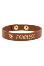 Load image into Gallery viewer, BE FEARLESS FAUX LEATHER CUFF BRACELET - Unique Inspirations by Tracy and Anna