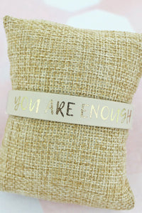 YOU ARE ENOUGH IVORY FAUX LEATHER CUFF BRACELET - Unique Inspirations by Tracy and Anna