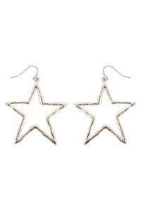 WORN SILVERTONE OPEN STAR EARRINGS - Unique Inspirations by Tracy and Anna