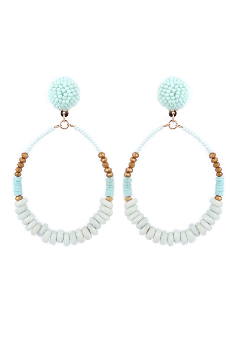 MINT CANDY BEAD HOOP EARRINGS - Unique Inspirations by Tracy and Anna