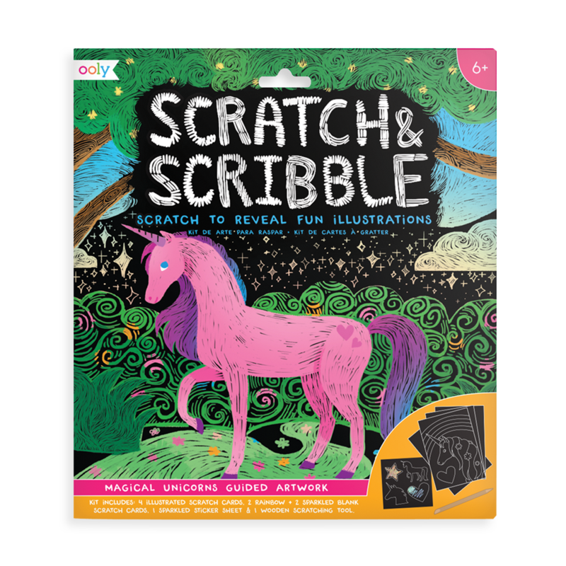 magical unicorn scratch and scribble scratch art kit - Unique Inspirations by Tracy and Anna