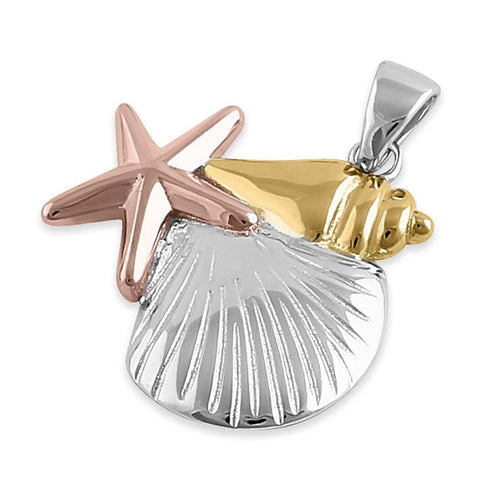 Sterling Silver Multi-Plated Under the Sea Pendant - Unique Inspirations by Tracy and Anna