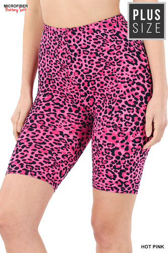 MICROFIBER LEOPARD BIKER SHORTS - Unique Inspirations by Tracy and Anna