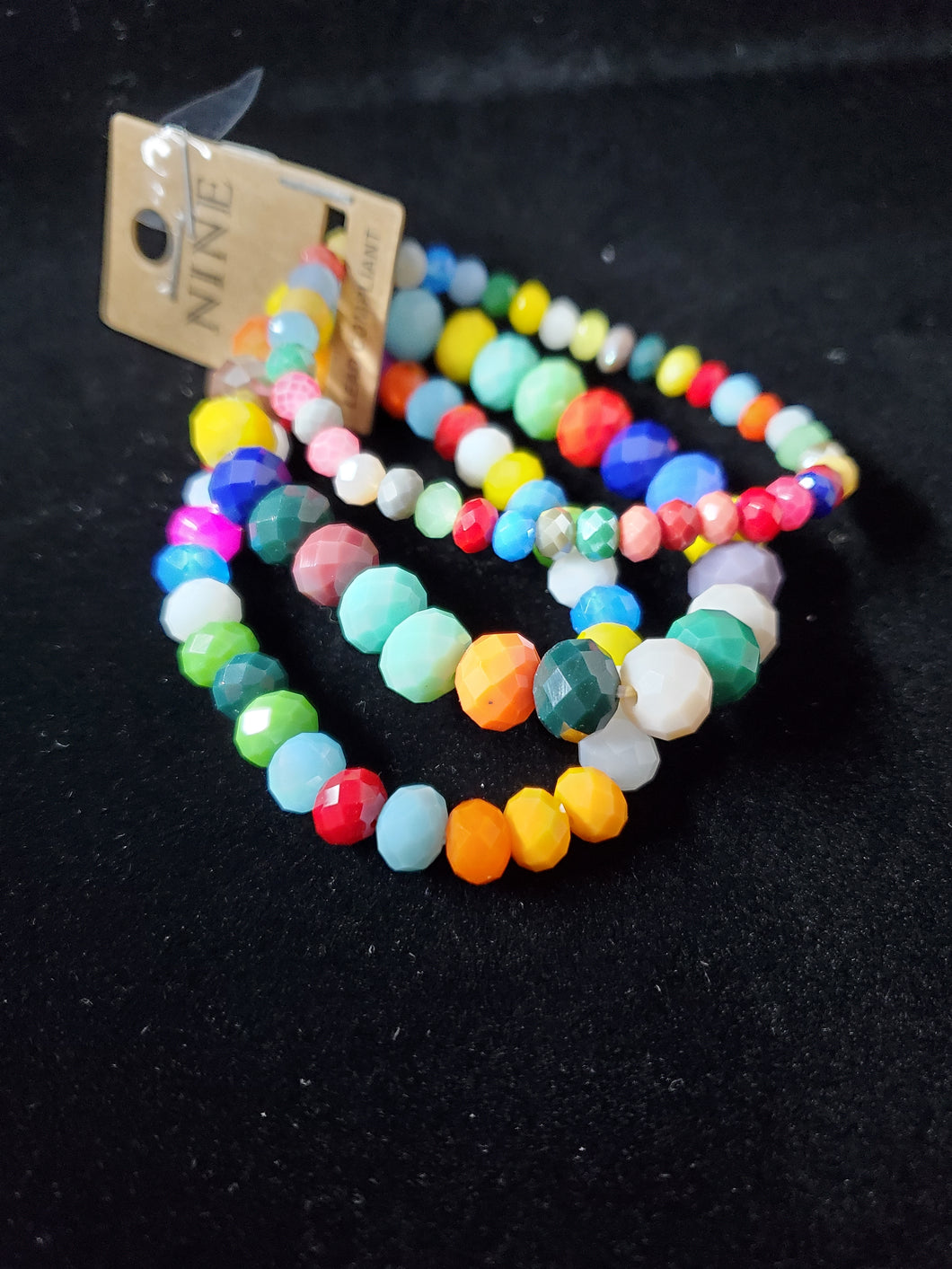 Colorful Faceted Bead Stretch Bracelet - Unique Inspirations by Tracy and Anna