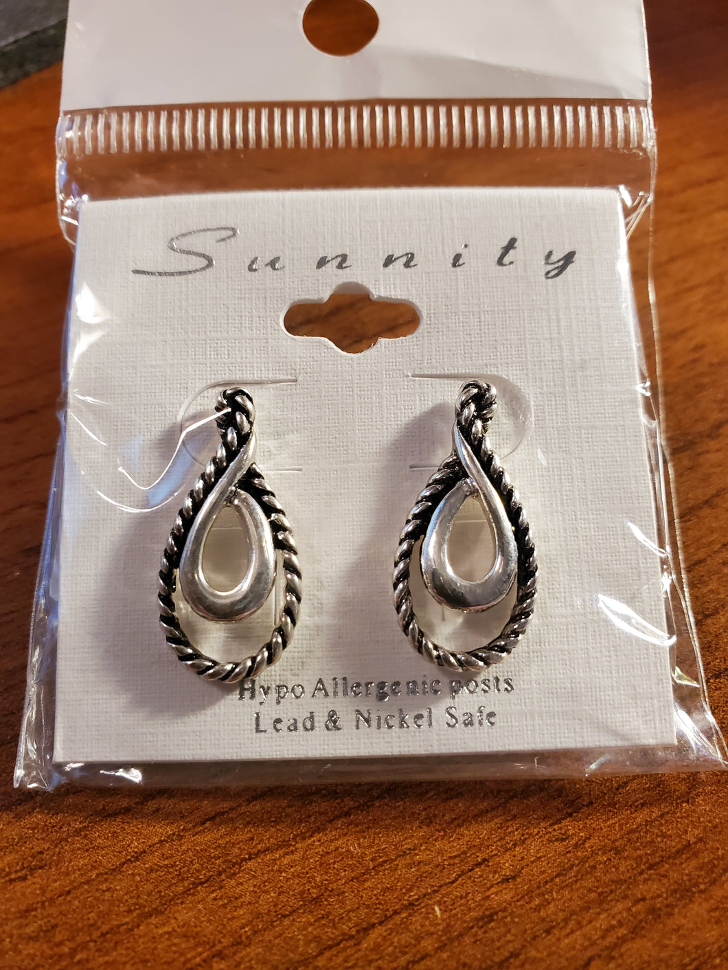 Silvertone Twisted Teardrop Earrings - Unique Inspirations by Tracy and Anna