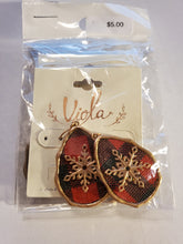 Load image into Gallery viewer, Buffalo Plaid Snowflake Earrings - Unique Inspirations by Tracy and Anna