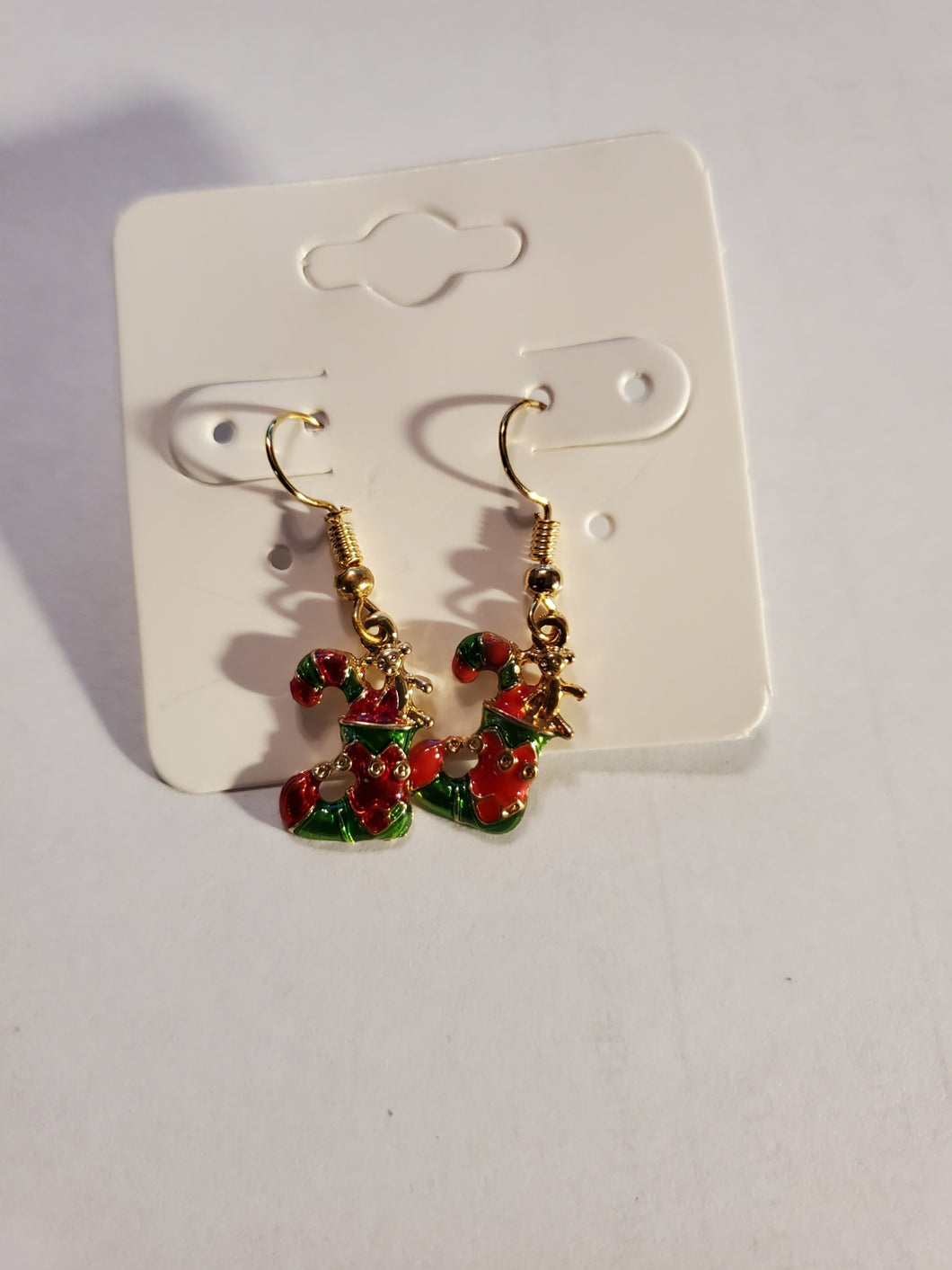 Gold and Red Stocking Earrings - Unique Inspirations by Tracy and Anna