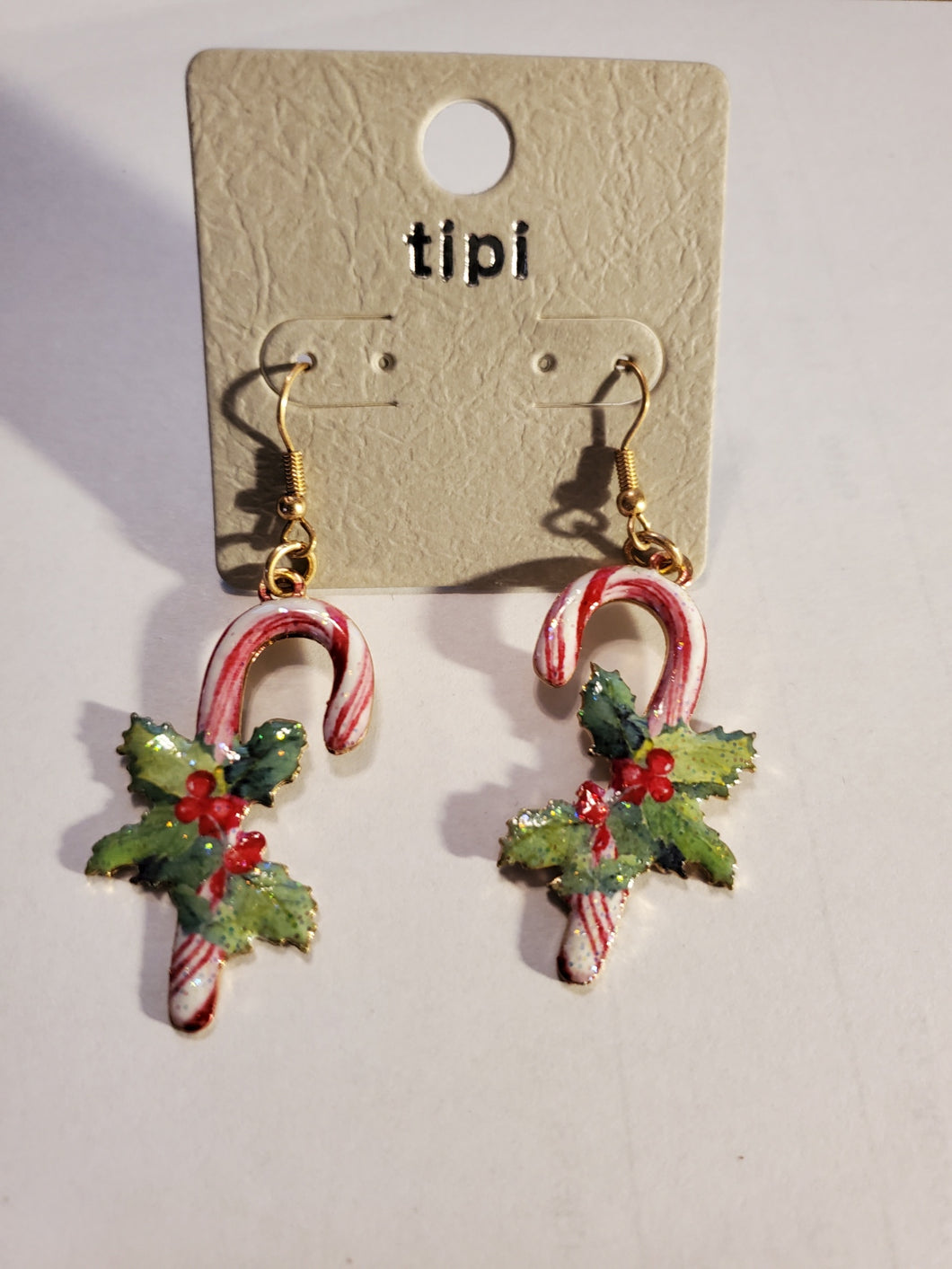 Metal Candy Cane Earrings - Unique Inspirations by Tracy and Anna