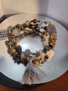 3 Strand Purple Bracelet w/Tassel - Unique Inspirations by Tracy and Anna