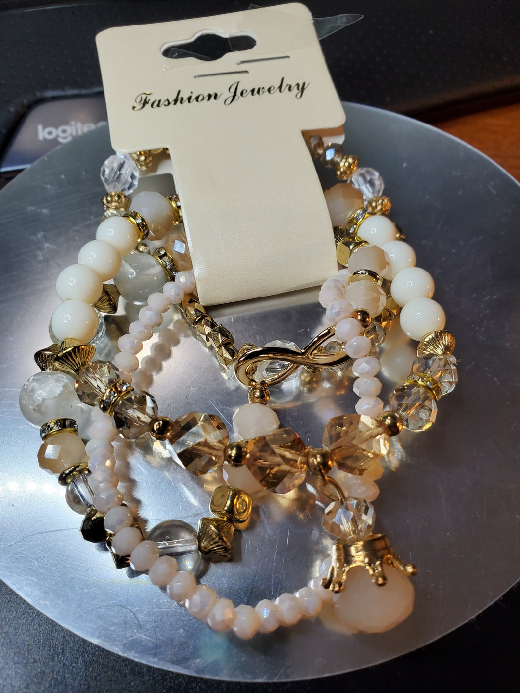 Crystal Bead Infinity Stretch Bracelet - Unique Inspirations by Tracy and Anna