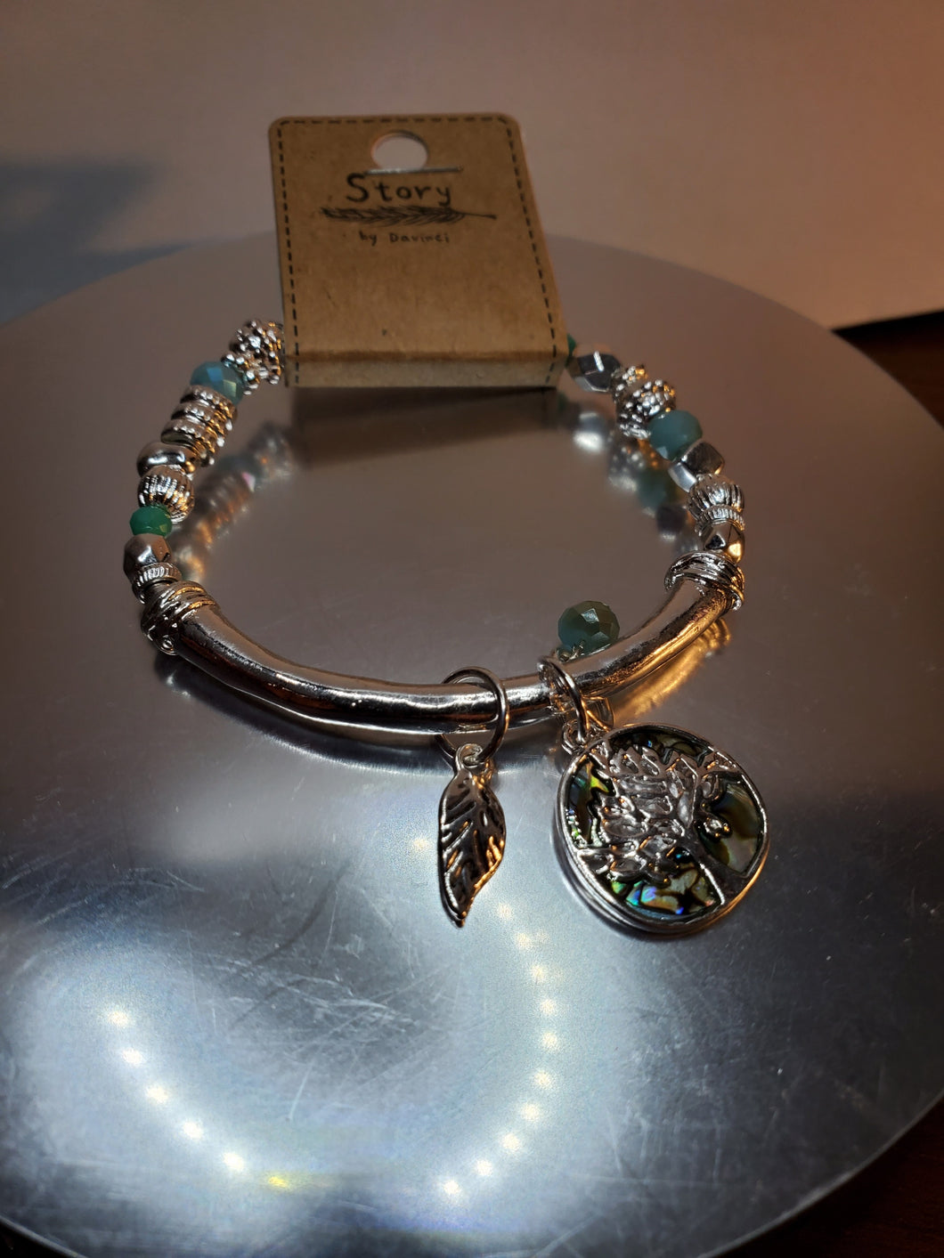 Tree of Life and Leaf Stretch Bracelet - Unique Inspirations by Tracy and Anna