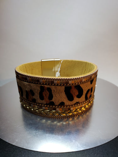 Brown Leopard Print Magnetic Bracelet - Unique Inspirations by Tracy and Anna