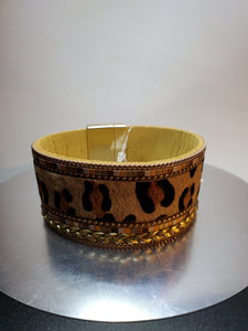 Brown Leopard Print Magnetic Bracelet - Unique Inspirations by Tracy and Anna