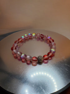 Moonstone and Glitter Stretch Bracelet - Unique Inspirations by Tracy and Anna