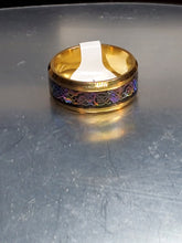 Load image into Gallery viewer, Blue Ring with Gold Design - Unique Inspirations by Tracy and Anna