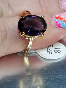 Amethyst Stone on A Gold Ring - Unique Inspirations by Tracy and Anna