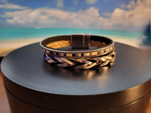 Silver & Black Weaved Magnetic Bracelet - Unique Inspirations by Tracy and Anna