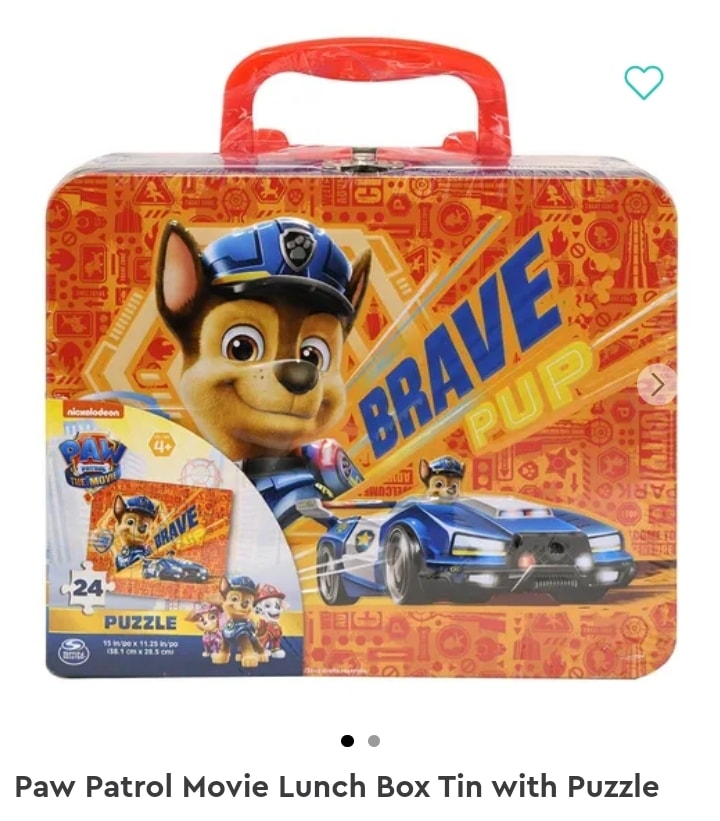 Paw Patrol Movie Lunch Box Tin with Puzzle - Unique Inspirations by Tracy and Anna