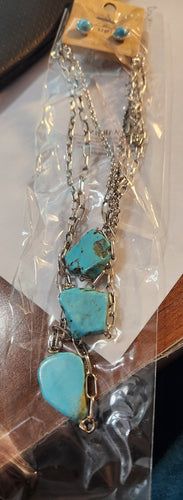 Sandy Springs Turquoise Layered Necklace and Earrings Set