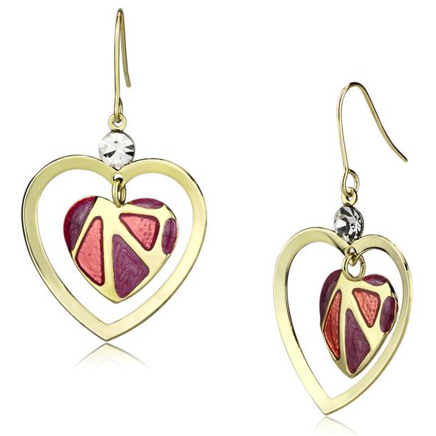 Gold Iron Earrings with Top Grade Crystal in Clear - Unique Inspirations by Tracy and Anna