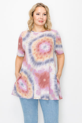 PLUS SIZE SHORT SLEEVES TIE DYE - Unique Inspirations by Tracy and Anna