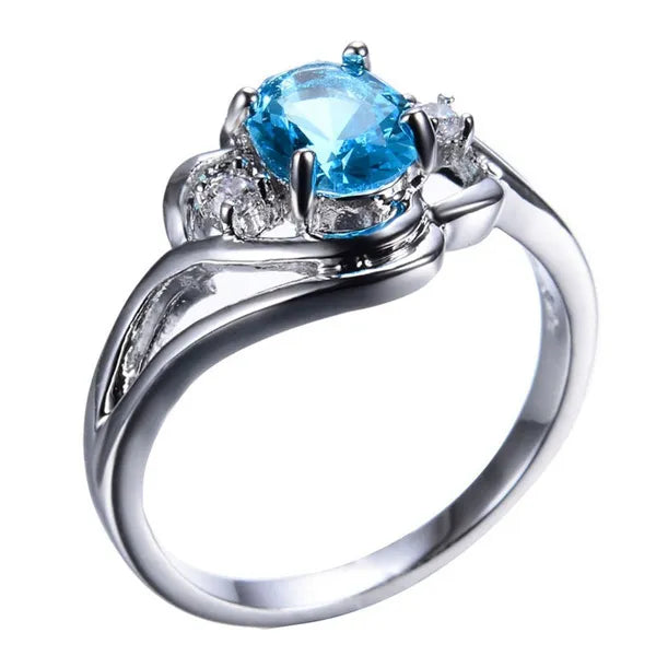 925 Sterling Silver Oval Cut Natural Gemstone Ring