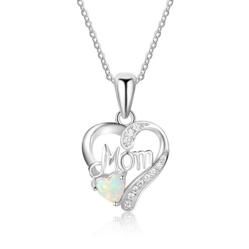 925 Sterling Silver Heart Opal For Mom - Unique Inspirations by Tracy and Anna