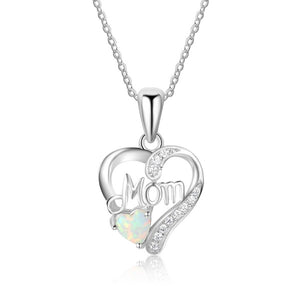 925 Sterling Silver Heart Opal For Mom - Unique Inspirations by Tracy and Anna