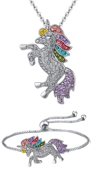 925 Silver Sparkling Rhine Stone Unicorn - Unique Inspirations by Tracy and Anna